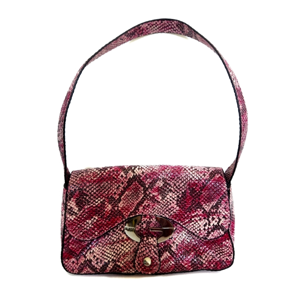 GUESS Handbag Small Pink Snakeskin